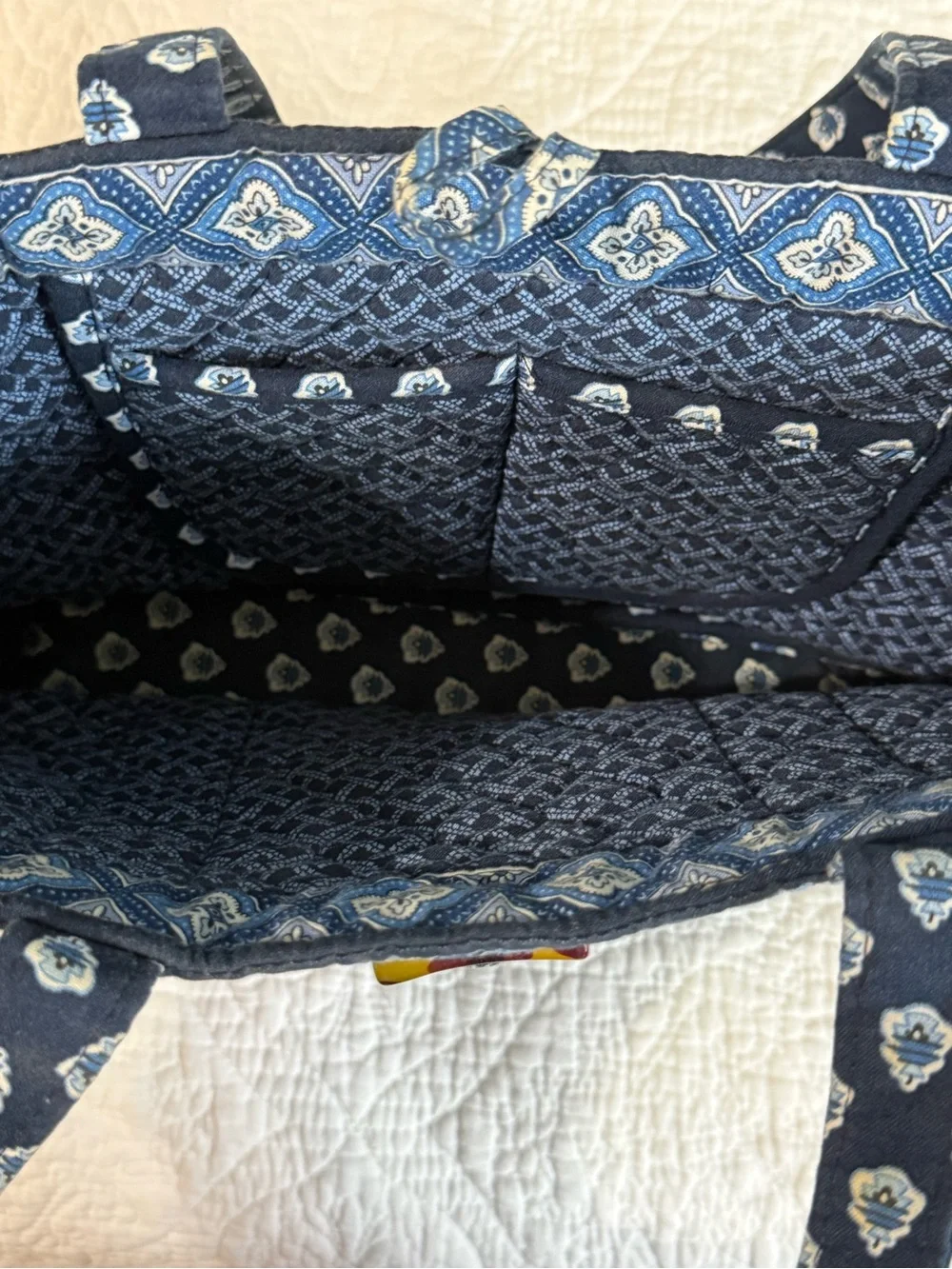Vera Bradley Navy and Light Blue Quilted Tote